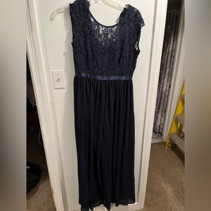 Women’s size large formal dress. Floor length. Dark blue.